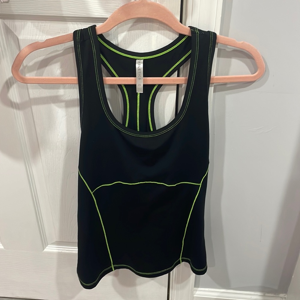 Neon green and black tank top